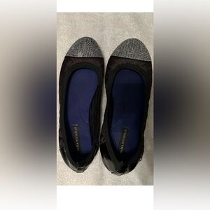 Dana Bachman black and silver women’s flats size 7.5